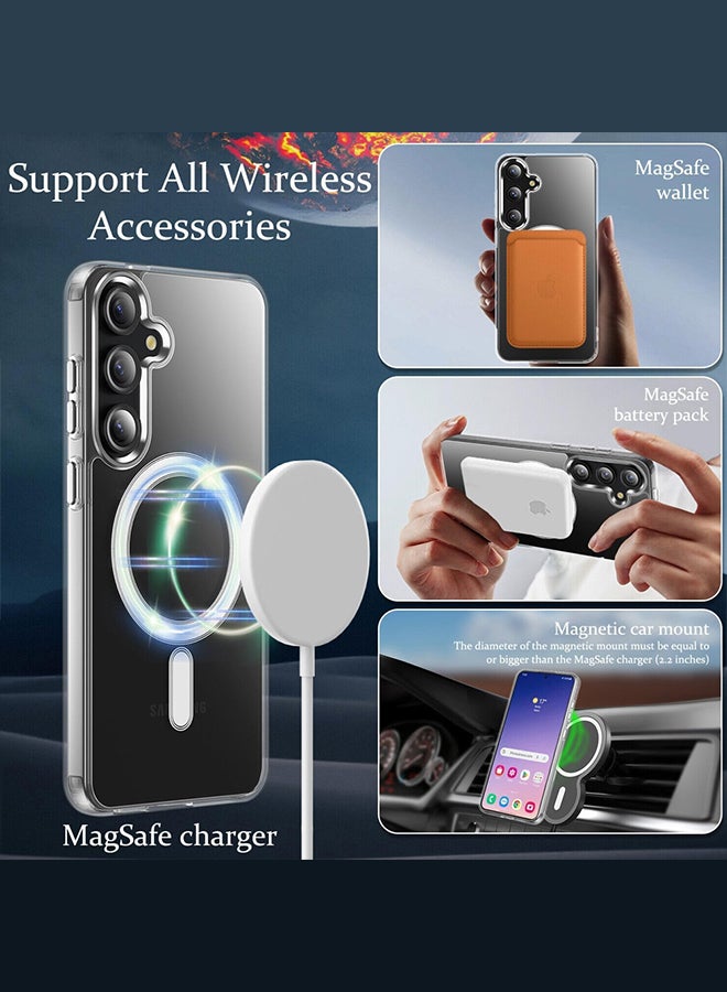 CATANES غطاء سامسونج جالكسي S24 بلس شفاف من TPU مع حواف مضادة للصدمات وغطاء هاتف مزود بمغناطيس مدمج غطاء غير مصفر متوافق مع MagSafe - Image 5