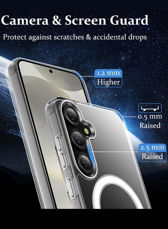 CATANES غطاء سامسونج جالكسي S24 بلس شفاف من TPU مع حواف مضادة للصدمات وغطاء هاتف مزود بمغناطيس مدمج غطاء غير مصفر متوافق مع MagSafe - Image 3