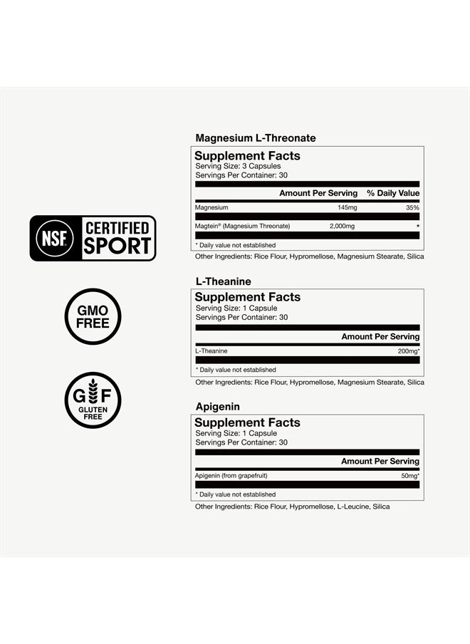 Momentous - Sleep Pack Magnesium L-Threonate, Apigenin & L-Theanine, 30 Servings - Image 1