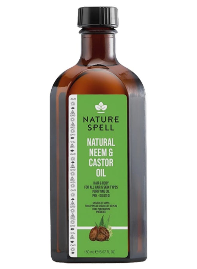 نايتشر سبيل 5 قطع زيت الخروع والنيم لجميع أنواع الشعر والبشرة 150 مل - Image 2