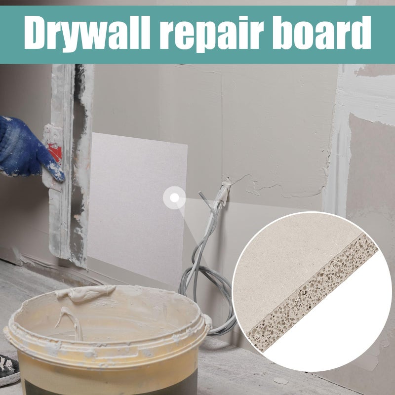 Amylove Drywall Repair Panel Drywall Patch Panel Drywall Repair For Wall Repair (4 Pieces 6"" X 6"" X 1/2"") - Image 3