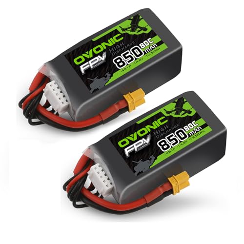 OVONIC 80C 4S 850mAh Lipo Battery 14.8V with XT30 Plug for Cinewhoops 2pcs - Image 1