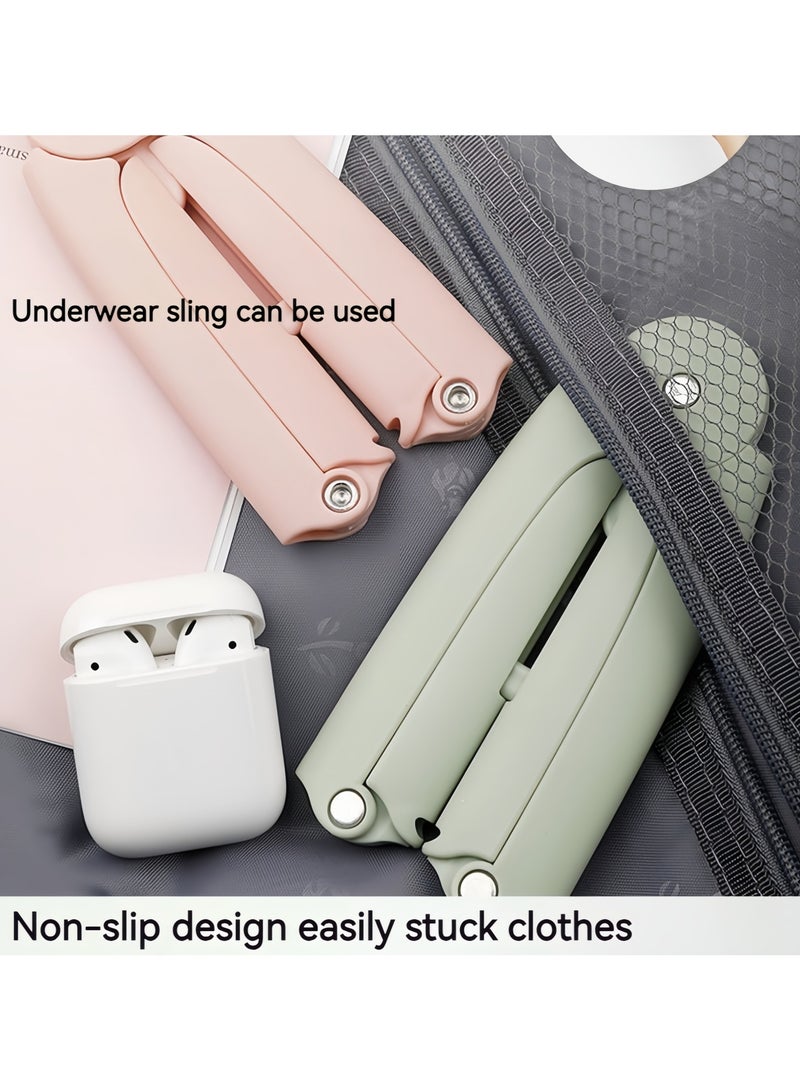 DRAVEN - GG 3 Pic Portable Clothes Hanger Durable Foldable Travel Hanger Space-Saving Windproof Non-Slip Drying Rack Multifunctional Clothes Racks for Home Hotel Blue - Image 2