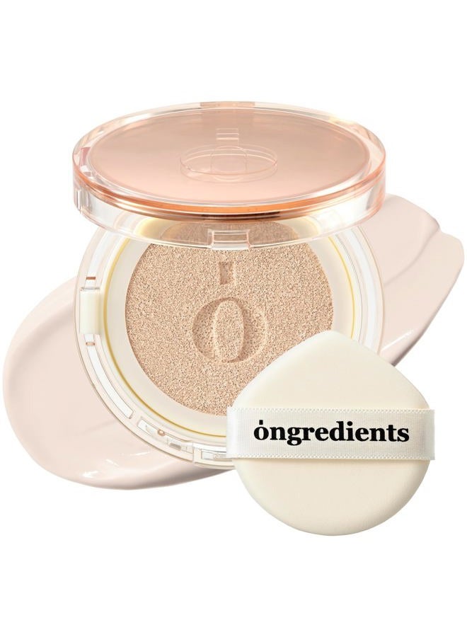 ONGREDIENTS Skin Barrier Glow Cover Cushion, All-day Coverage, Glow Finish, Lightweight, Skincare-Like Texture, Non-cakey Makeup, Korean Cushion Foundation (#13C First Snow, 0.49 oz) - Image 1