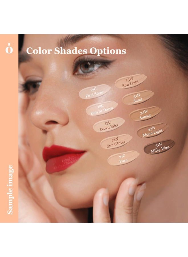 ONGREDIENTS Skin Barrier Glow Cover Cushion, All-day Coverage, Glow Finish, Lightweight, Skincare-Like Texture, Non-cakey Makeup, Korean Cushion Foundation (#13C First Snow, 0.49 oz) - Image 5