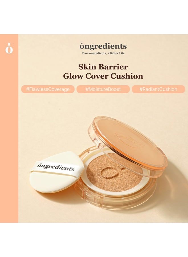 ONGREDIENTS Skin Barrier Glow Cover Cushion, All-day Coverage, Glow Finish, Lightweight, Skincare-Like Texture, Non-cakey Makeup, Korean Cushion Foundation (#13C First Snow, 0.49 oz) - Image 2
