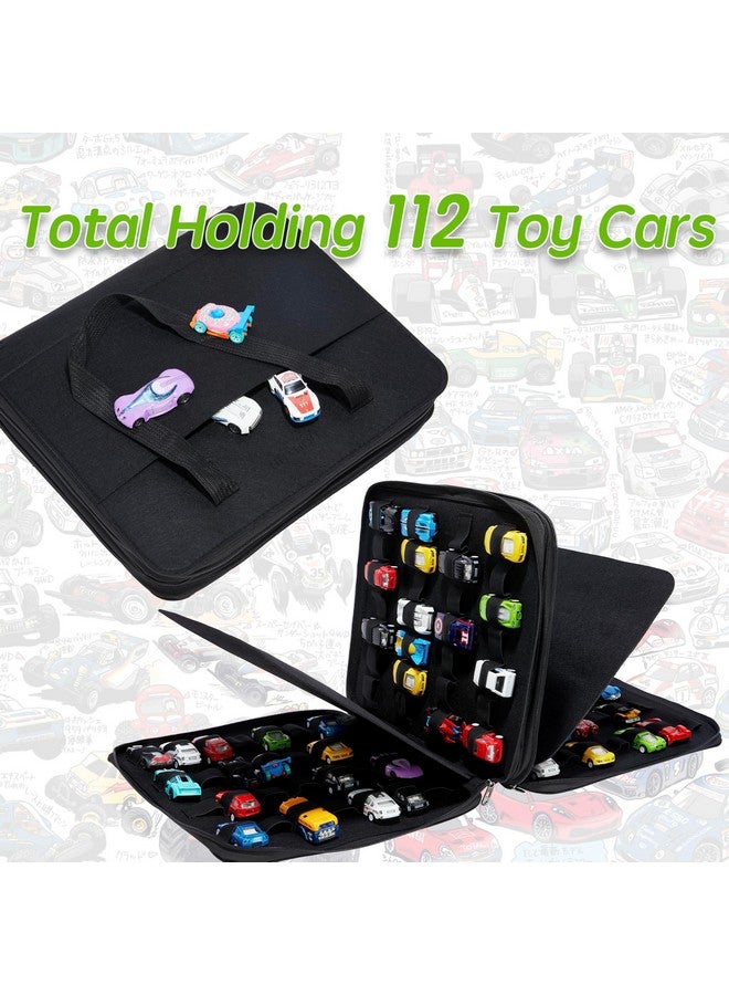 HUHYNN 112 Toy Cars Storage For Hot Wheels Or Matchbox Cars, Portable Storage Case With 112 Slots For Hot Wheels, Bag Only (Black)  - Image 4