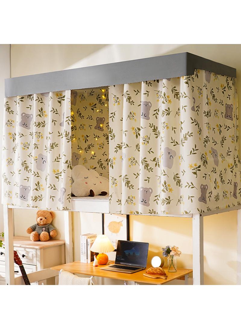Dormitory bed curtains, student dormitories with physical shading bed curtains 1.35 * 2m 2pcs, with dust-proof top cloth - Image 1