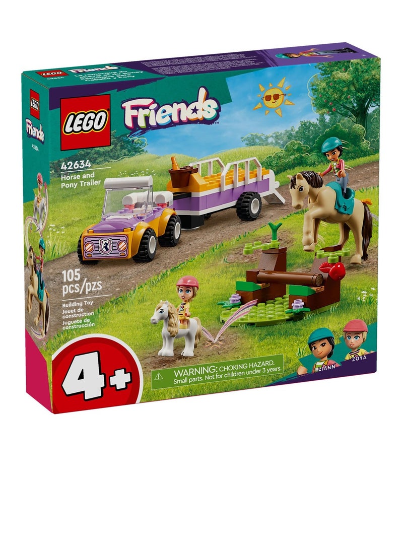 LEGO LEGO - Friends Horse and Pony Trailer 105 Pieces - 42634  - Image 1
