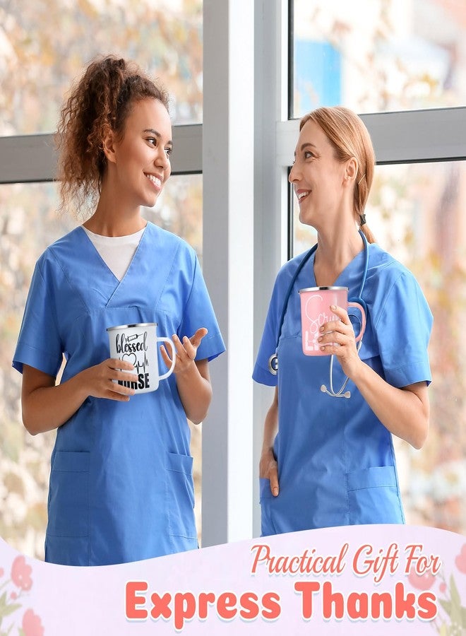 Sieral مجموعة هدايا الممرضات 12 قطعة 12 أونصة أكواب الممرضات بالجملة 2025 أكواب مينا للقهوة مع مقابض كوب تحفيزي للنساء طبيبة طالبة تخرج هدايا شكر (أنيق) - Image 4