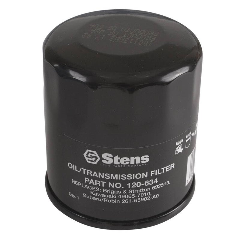Stens 120-634 Oil Filter Compatible With/Replacement For Kawasaki FH381-721V, FH601-770D, FJ180V and FX751-1000V; for 14-19 HP engines 49065-0724, 49065-2057 Lawn Mowers - Image 1