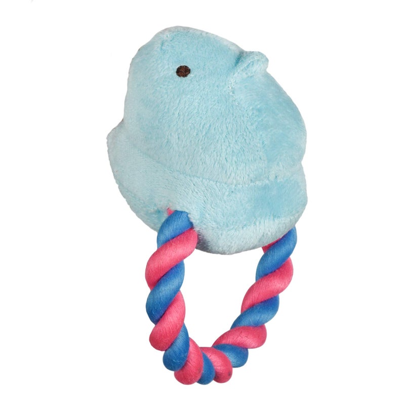 Peeps for Pets Chick 6 Inch Blue Plush Rope Pull Toy for Dogs - Image 2