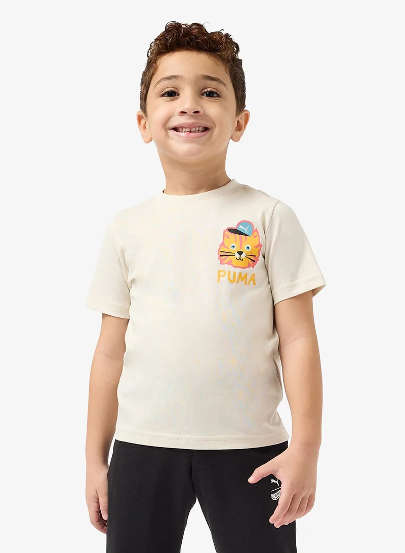 بوما تيشيرت مطبوع عليه قطة مزاجية