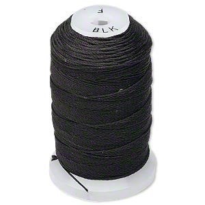 Purely Silk Simply Silk Beading Thread Cord Size F Black 0.0137 0.3480mm Spool 140 Yards for Stringing Weaving Knotting - Image 1