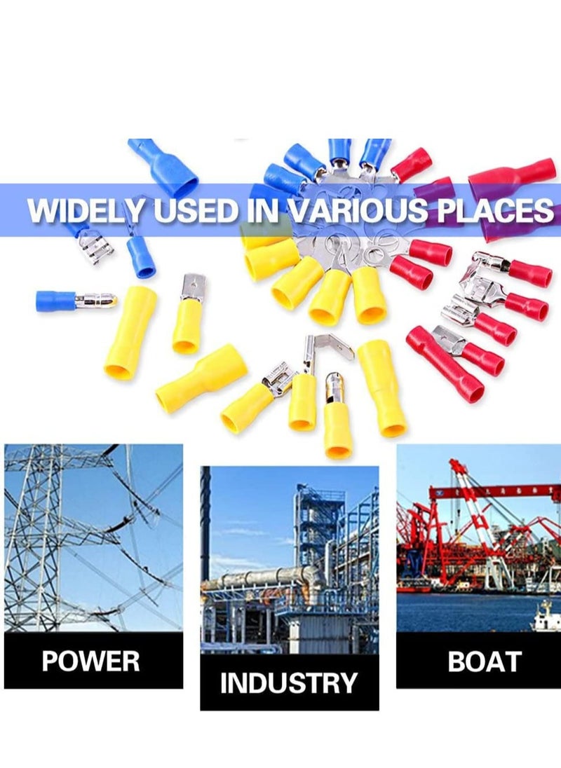 Excefore - Nylon Spade Quick Disconnect Connectors Kit, 280pcs/set 2.8mm /4.8mm/6.3mm Male/Female Insulated Terminals + Crimp Wire Connector - Image 1