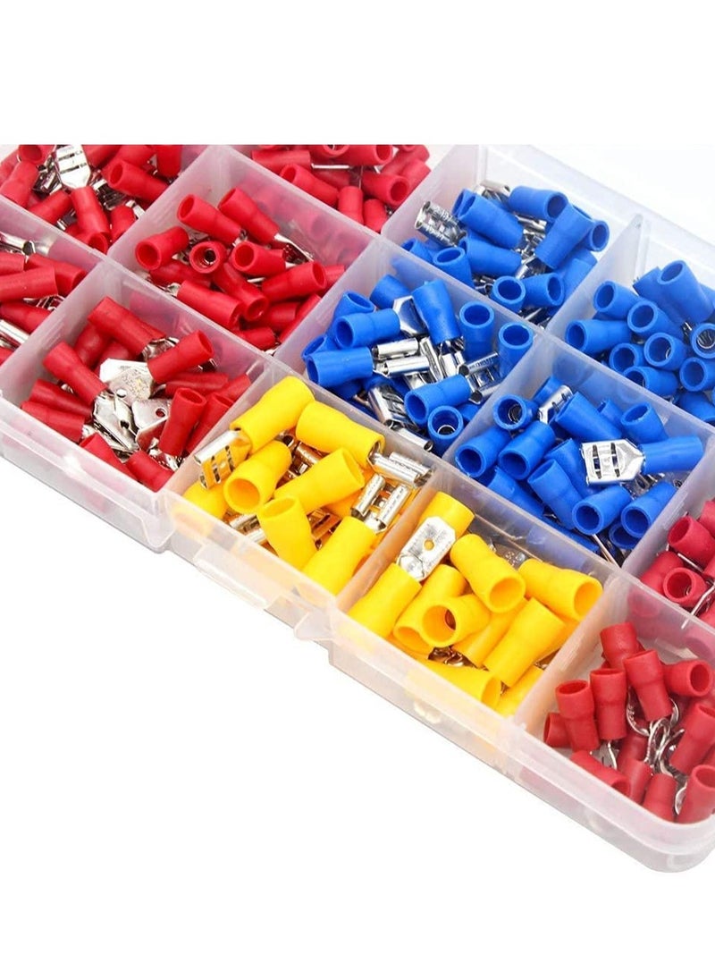 Excefore - Nylon Spade Quick Disconnect Connectors Kit, 280pcs/set 2.8mm /4.8mm/6.3mm Male/Female Insulated Terminals + Crimp Wire Connector - Image 1