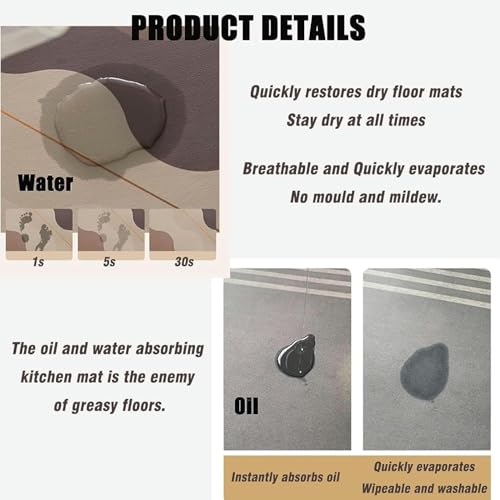 Arviz Non-Slip Kitchen Floor Mats, 2 Pcs Waterproof Kitchens Rugs, Kitchen Mats for Floor Cushioned Kitchen Rugs & Mats, Comfort Standing Runner Rug Floor Carpets for Sink Laundry Home & Office - Image 4