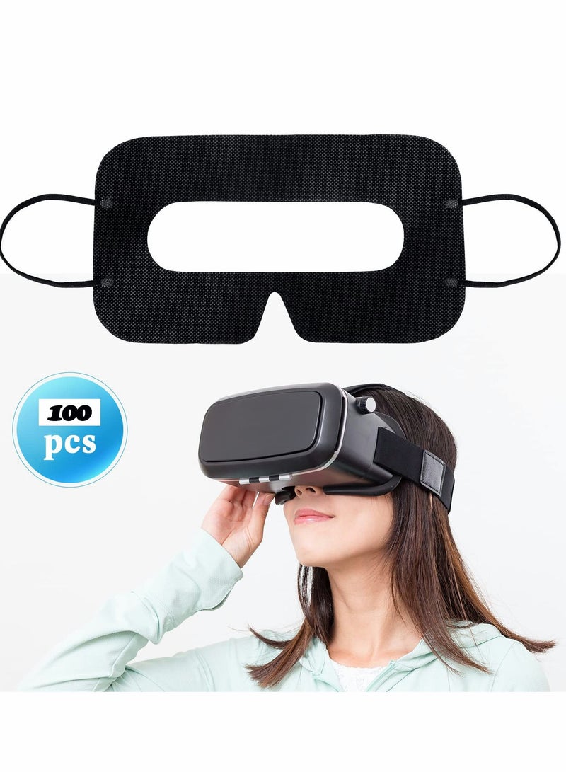 Disposable VR Face Mask Breathable Cover Eye Mask for VR Nonwoven Fabric Sanitary VR Mask Rift, 100 Pcs VR Eye Cover Pad (Black) - Image 2