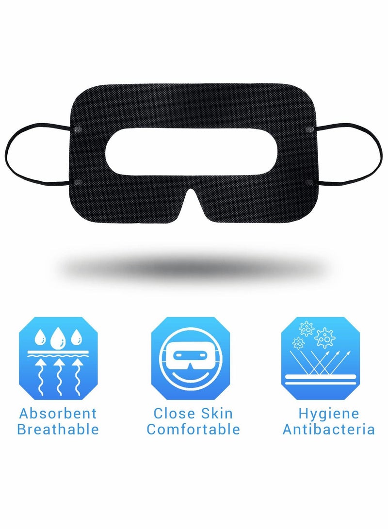 Disposable VR Face Mask Breathable Cover Eye Mask for VR Nonwoven Fabric Sanitary VR Mask Rift, 100 Pcs VR Eye Cover Pad (Black) - Image 5