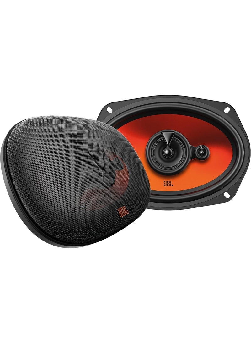 جي بي إل مكبرات صوت سيارة Stage1 GEN2 962M ثلاثية الاتجاهات، مقاس 6×9 بوصة، بقوة 70 واط RMS، وقوة ذروة 210 واط، مع شبكات صوتية، متوافقة مع المعدات الأصلية، سهلة التركيب، مجموعة من قطعتين. - Image 1