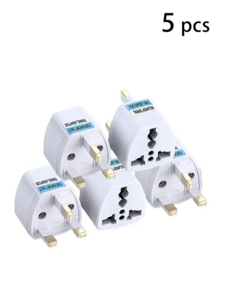 5-in-1 UK Plug Adapter, Universal Travel Adapter, Multi-Function Power Converter for 250V (5 Pack), UK Power Adapter, British Plug Converter - Image 1
