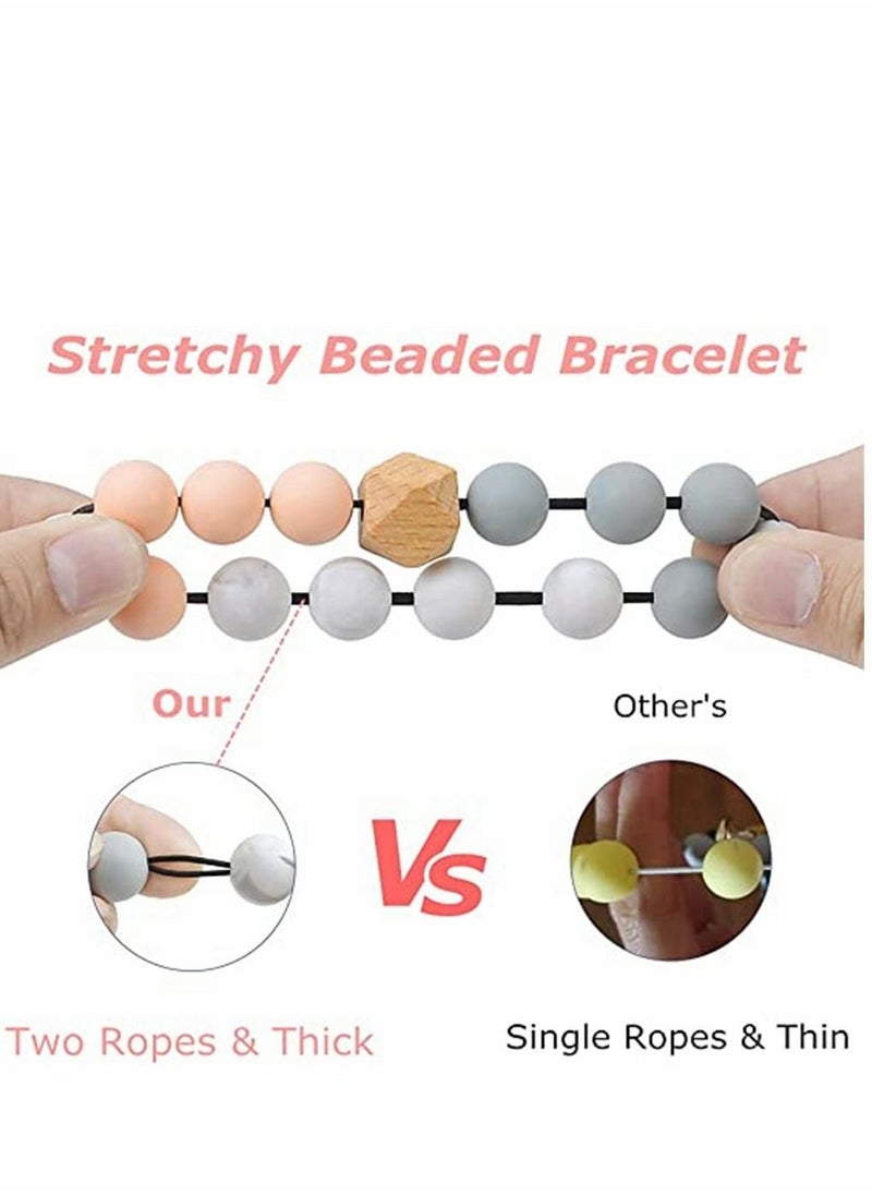 Bracelet Keychain Wristlet, Cute Silicone Bead Key Ring Bracelet, Womens Tassels Key Chain Ring Accessories, Portable Bangle Tassel Car Keys Ring Holder, for Women and Girls - Image 3