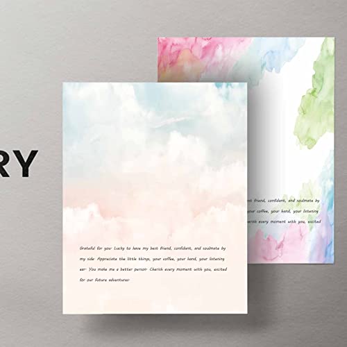 DUGUTUL Watercolor Stationary Paper, 100 gsm Printer Paper 8.5 x 11, 12 designs, Double-Sided, Colored Paper for Writing Letters and Invitations, Writing Paper for Business or Personal Use (48) - Image 5