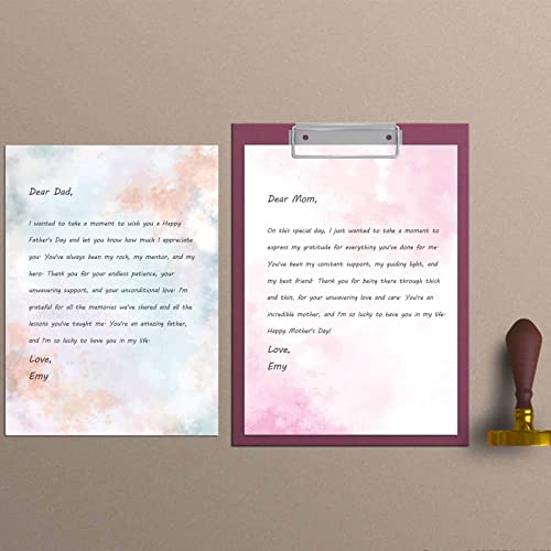 DUGUTUL Watercolor Stationary Paper, 100 gsm Printer Paper 8.5 x 11, 12 designs, Double-Sided, Colored Paper for Writing Letters and Invitations, Writing Paper for Business or Personal Use (48) - Image 3