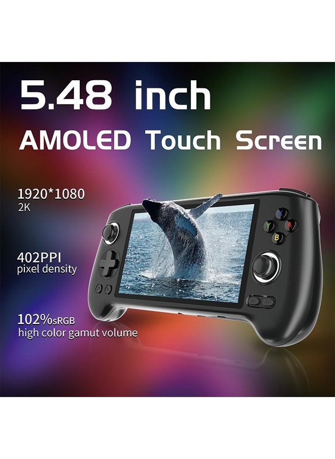 RG556 Retro Handheld Game Console Android 13 System Unisoc T820 5.48-inch AMOLED Screen Built-in 128G SD Card 4423 Games Support 1080p Display Port Output WIFI Video Games Player (RG556 Black) - pzsku/Z76158C0A62197248B22FZ/45/_/1720791233/68012253-f01b-41ad-a9ad-a937959453c5