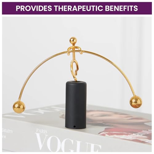 DecorTwist® Newton's Balancing Man Stress Relief Toy 4.5Inch Perpetual Motion Metal Pole Balancing Man Instrument in Gold Home Office Toys Desktop Art for Table Desk Decor Gifts Pack of 1 (Golden) - Image 5