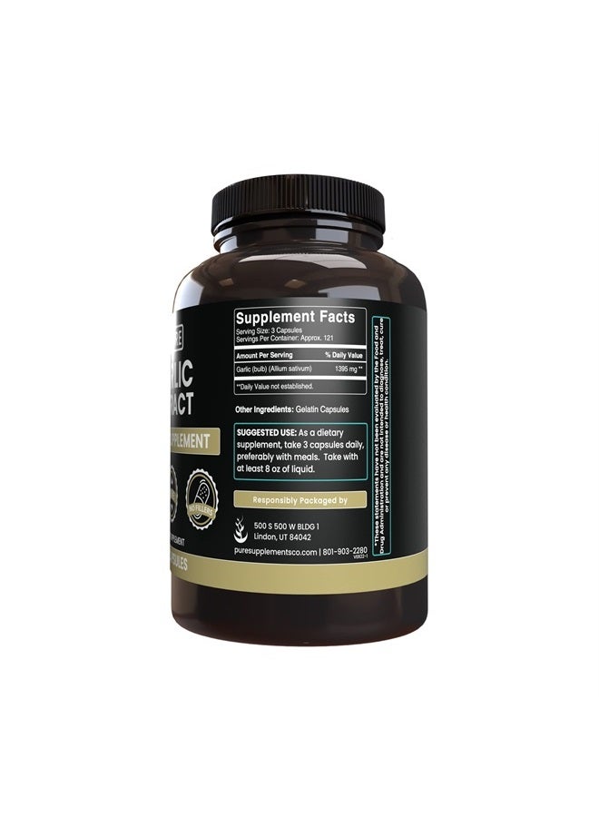 Pure Original Ingredients Garlic Extract (365 Capsules) No Magnesium Or Rice Fillers, Always Pure, Lab Verified - Image 1