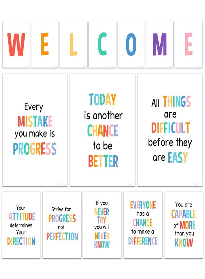 Decorably 15 Colorful Welcome Poster for Classroom, Matte-Laminated Inspirational Colorful Welcome Sign for Classroom, School Hallways, Bulletin Boards, Home Study Room - Image 1