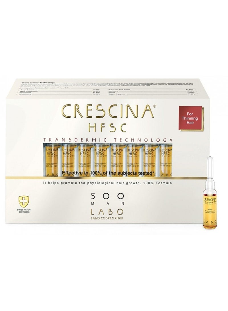 Crescina Transdermic Re-Growth Hfsc Vials for Men 500(intermediate stage)20units - Image 1