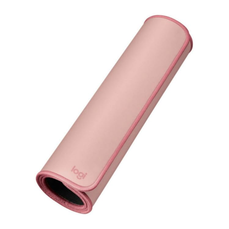 Logitech Desk Mat - Studio Series, Multifunctional Large Desk Pad, Extended Mouse Mat, Office Desk Protector with Anti-slip Base, Spill-resistant Durable Design, in Darker Rose - Image 4
