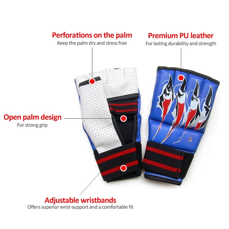 Half Finger Boxing Gloves MMA Mitts Thai Punching Training Bag Gloves Outdoor Sports Mittens Boxing Practice Equipment for Sanda Sparring Punching Bag Training - Image 5