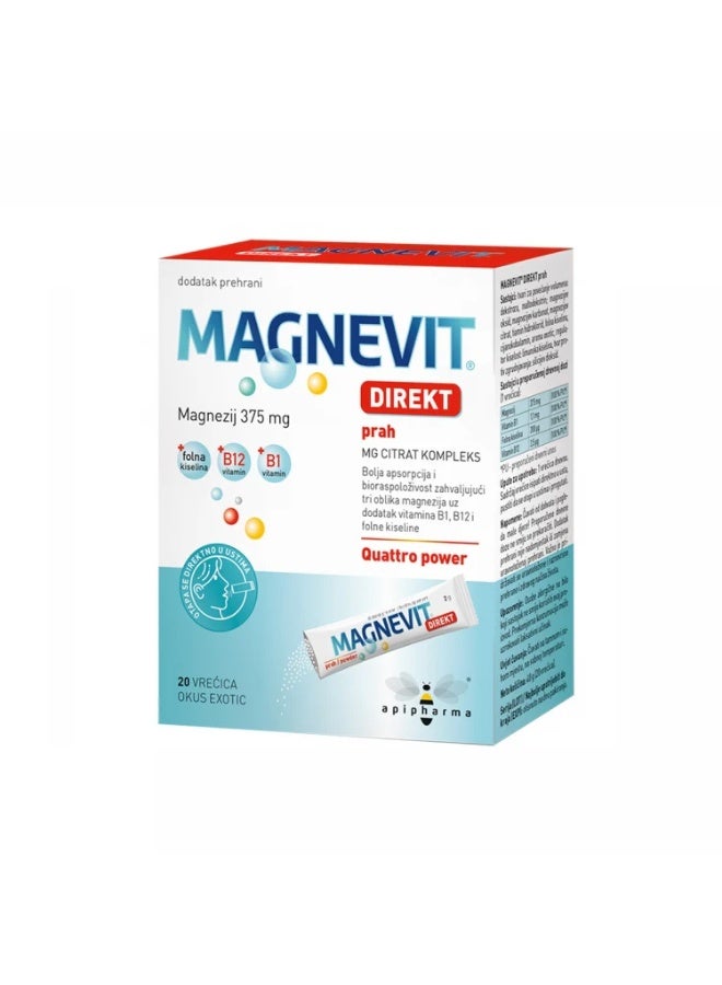 Magnevit Direkt 20 Sach (Mg + Folic Acid + B12 + B1)