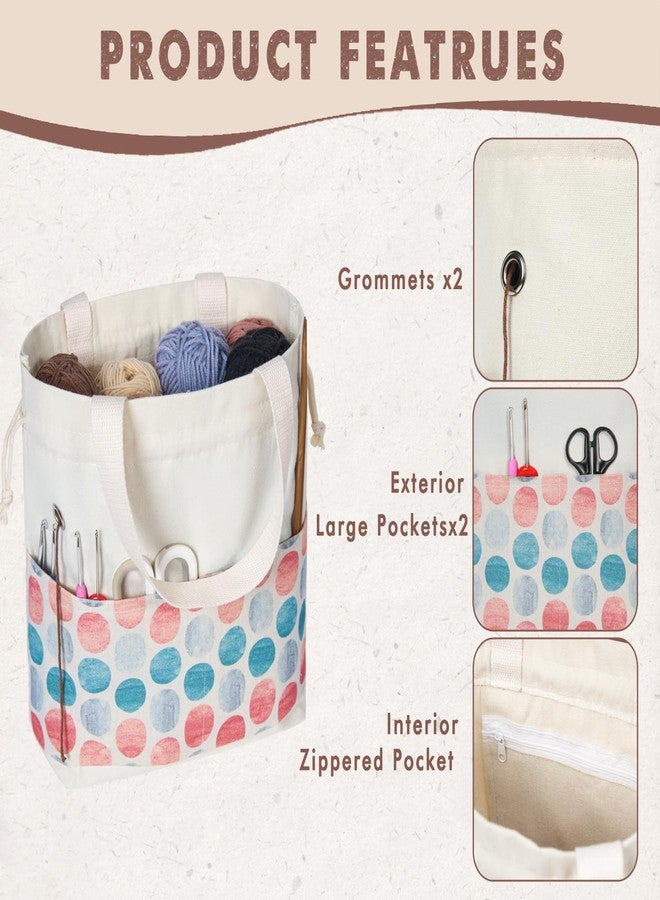 TOGETRUE Yarn Bag, Knitting Crochet Tote Bag, Yarn Storage Bags Organizer, Crochet Bags for Crocheting Project, Store Skein Ball, Short Knitting Needle (Point Shape) - Image 5