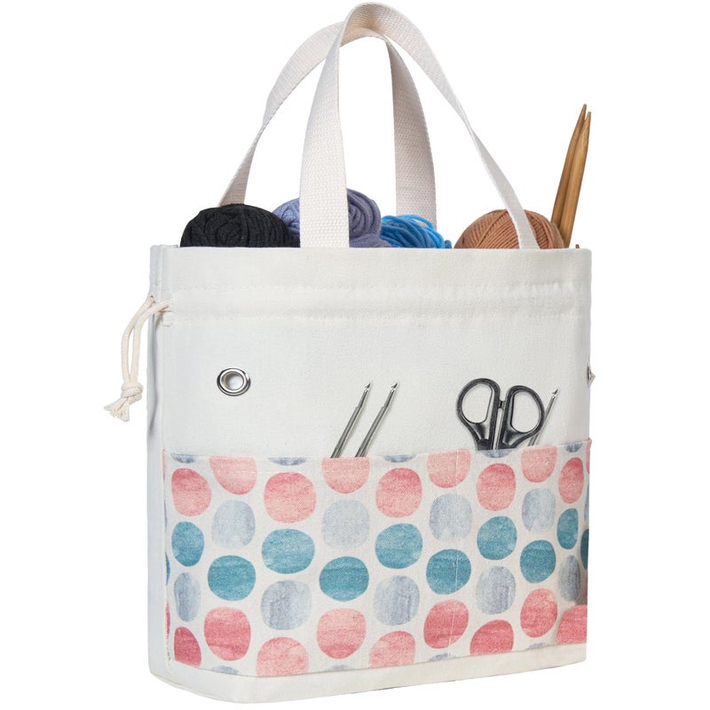 TOGETRUE Yarn Bag, Knitting Crochet Tote Bag, Yarn Storage Bags Organizer, Crochet Bags for Crocheting Project, Store Skein Ball, Short Knitting Needle (Point Shape) - Image 1