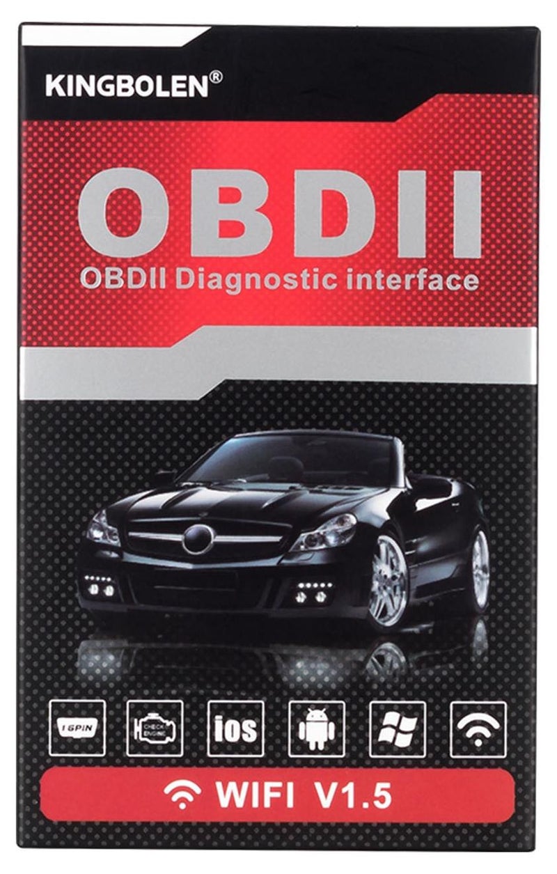 كينج بولين محول ماسح ضوئي لاسلكي للسيارة ELM327 OBD2 - ماسح ضوئي للسيارة متوافق مع أنظمة Android وApple، وأدوات تشخيص السيارة - Image 1
