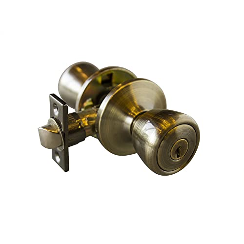 Design House 728345 Terrace 6-Way Universal Keyed Entry Door Knob Antique Brass - Image 1