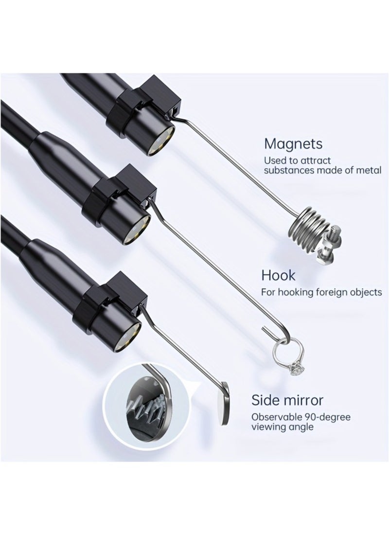 inskam - Borescope Camera with Light, 16.5ft/5M Flexible Industrial Endoscope Camera, IP67 Waterproof Endoscope, 1080P HD Inspection Camera, Auto Repair Plumbing House Auxiliary Inspection - Image 1