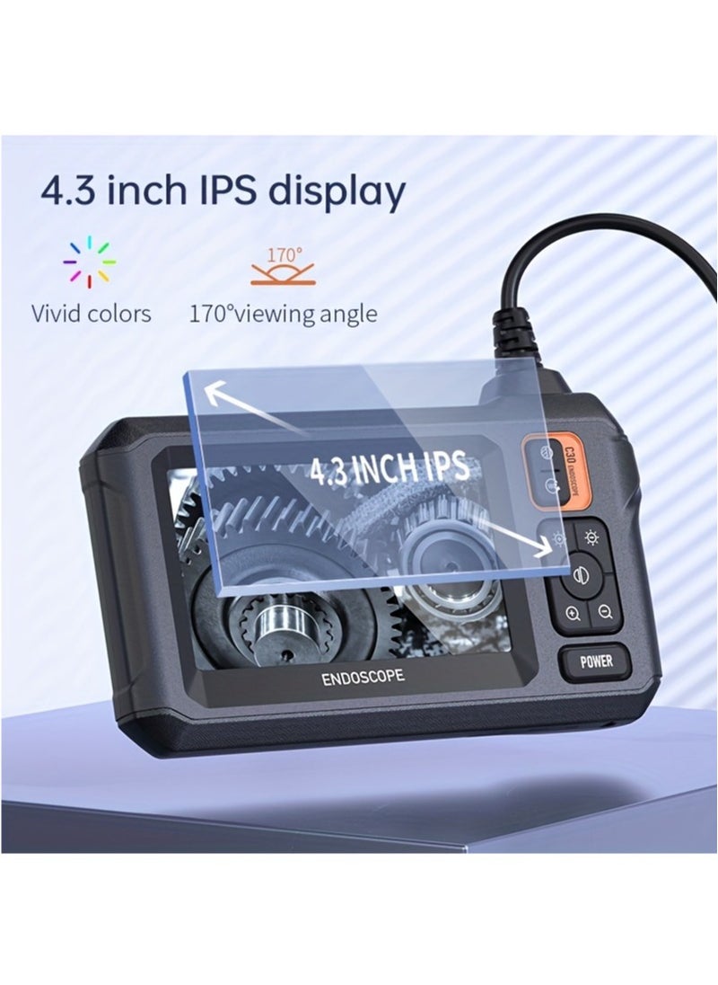 inskam - Borescope Camera with Light, 16.5ft/5M Flexible Industrial Endoscope Camera, IP67 Waterproof Endoscope, 1080P HD Inspection Camera, Auto Repair Plumbing House Auxiliary Inspection - Image 1