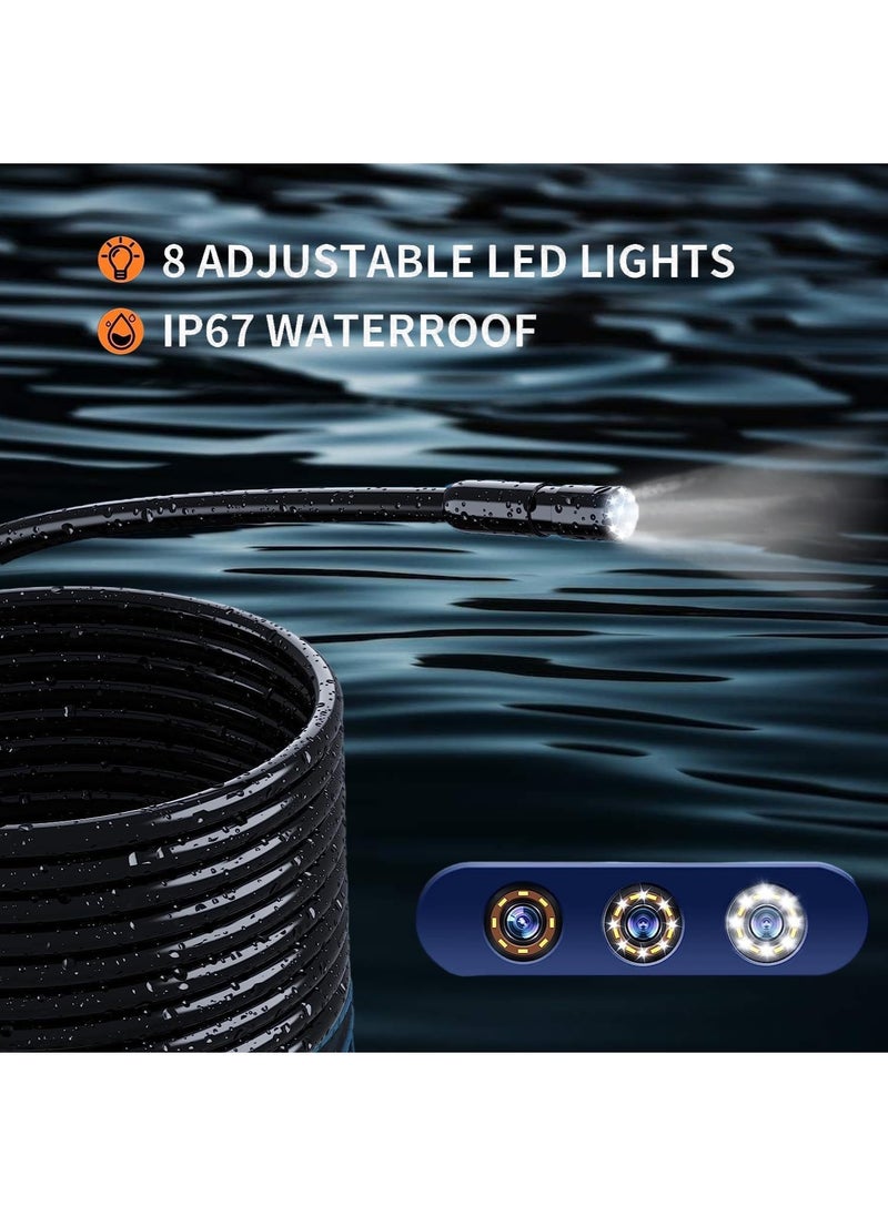 inskam - Borescope Camera with Light, 16.5ft/5M Flexible Industrial Endoscope Camera, IP67 Waterproof Endoscope, 1080P HD Inspection Camera, Auto Repair Plumbing House Auxiliary Inspection - Image 1