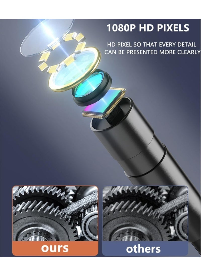 inskam - Borescope Camera with Light, 16.5ft/5M Flexible Industrial Endoscope Camera, IP67 Waterproof Endoscope, 1080P HD Inspection Camera, Auto Repair Plumbing House Auxiliary Inspection - Image 1