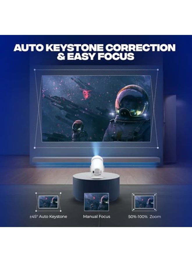 AL RAID HY400 4K Premium Smart Mini Projector, 300 Lumens, 1080P Android 13, 270° Rotatable, 100,000 Hours Lamp Life with 200 Inch Large Screen, Ultra HD Portable Gaming Projector for TV and Outdoors - Image 5