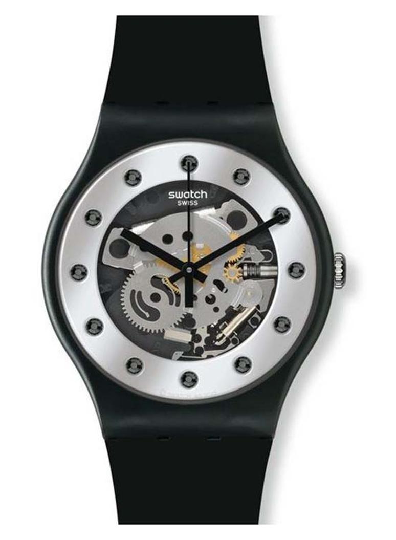 Swatch Unisex Silver Glam Quartz Movement Water Resistant Wrist Watch - 40 Mm - Image 1