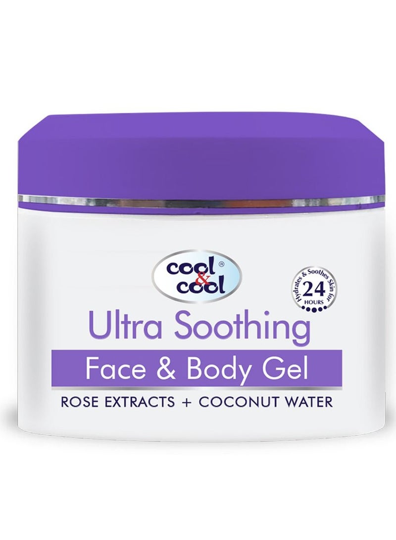 Cool & Cool Ultra Soothing Face & Body Gel 150ml, With Rose Extracts and Coconut Water, For Normal to Combination Skin, 24 Hr Moisturization