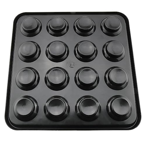 LUORNG Standard Billiards Pool Ball Tray for 16 Balls, 16 Holes, Black Plastic, 25x25x3cm/9.84x9.84x1.18inch - Image 2