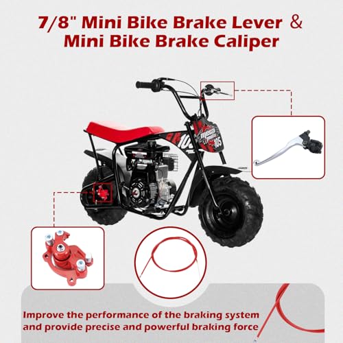 Kefly Mini Bike Brake Lever Kit Mini Bike Brake Caliper Compatible with Coleman CT100U CC100X Baja DB30 Motovox Mega Moto MBX10 MBX11 MMB80 MMB105 79cc 97cc 100cc - Image 3