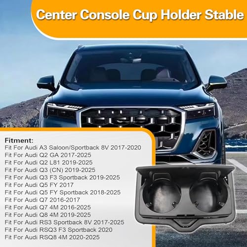 AOUTTUOA Rear Seat Armrest Hidden Cup Holder Compatible with Audi Q2 Q3 Q5 Q7 SQ7 Q8 20162025 Rear Center Armrest Cup Holder Replace 4M0885995A 4M08859954PK - Image 3